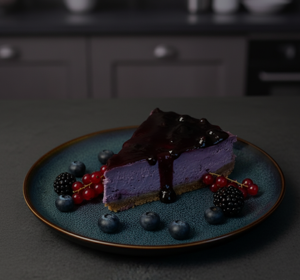 Signature Luxe Cheesecake slice on an elegant plate